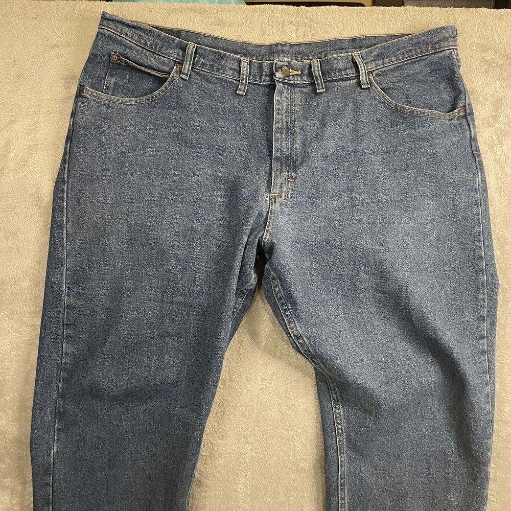 Wrangler‎ Jeans Mens 44x30 Blue Denim Straight Outdoors Faded Western